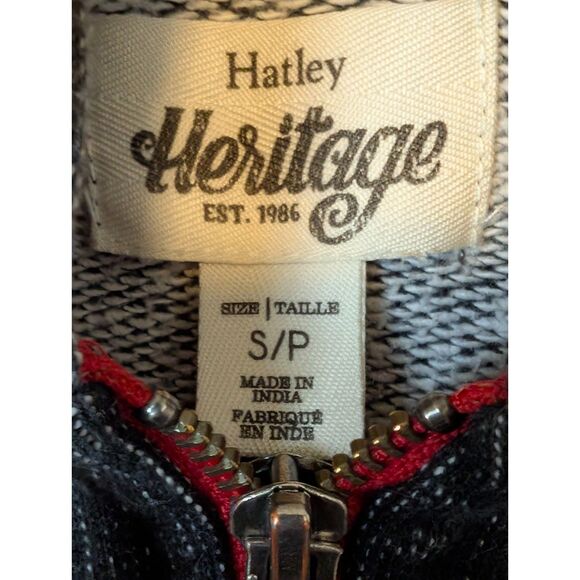 Women's Hatley Heritage zip up gray red white hoodie size S/P streetwear preppy - Picture 5 of 6